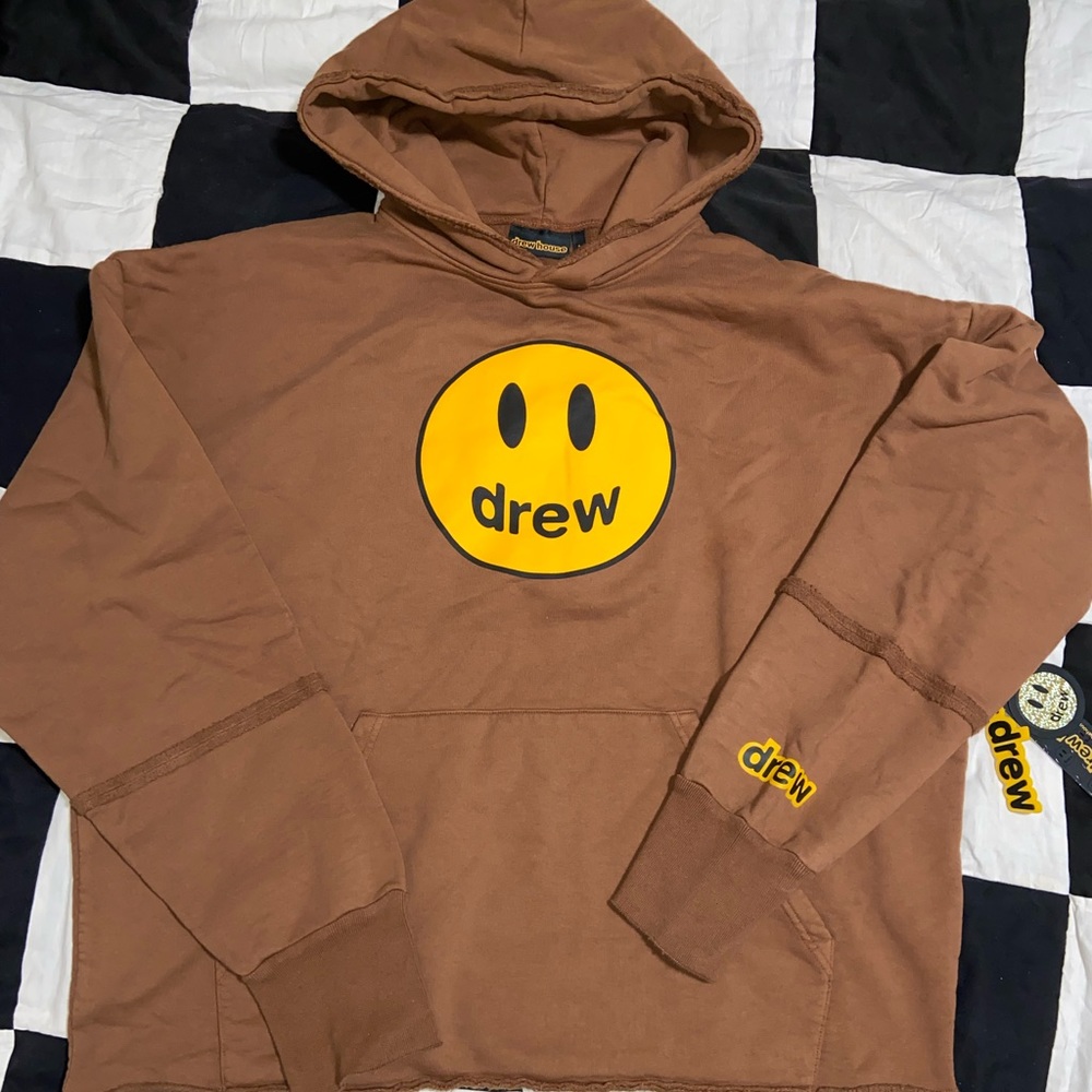 Brown Deconstructed Large Drew House Hoodie!